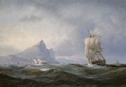 Sailing ship off Gibraltar